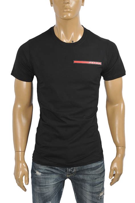 prada red stripe t shirt|Prada men' s t shirts.